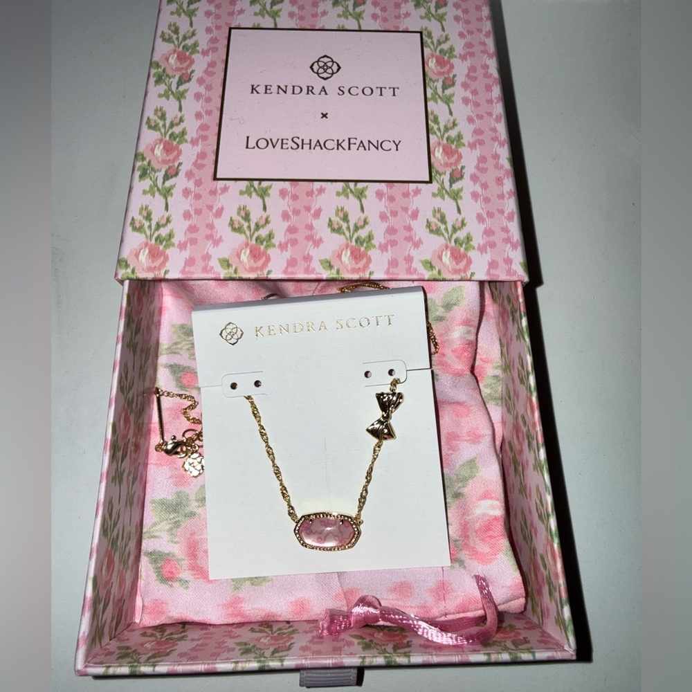Kendra Scott x LoveShackFancy Bow Gold Elisa Necklace